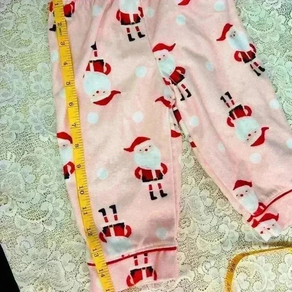 Carter’s Just For You Santa Christmas Pajamas 12 M Pink - Picture 8 of 8